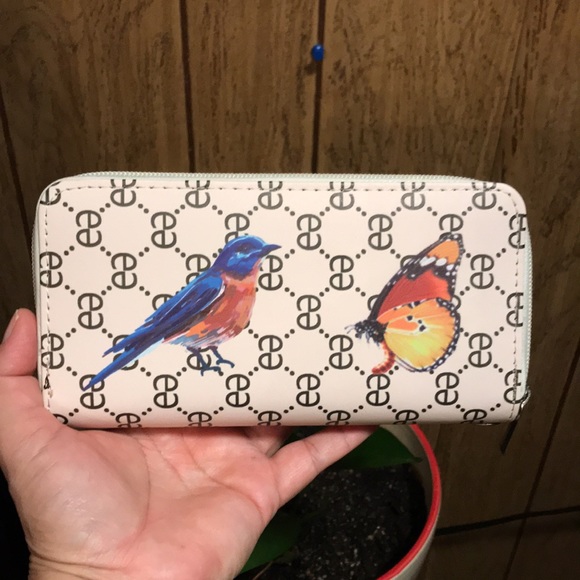 Butterfly and Bird Wristlet Wallet - Picture 11 of 14